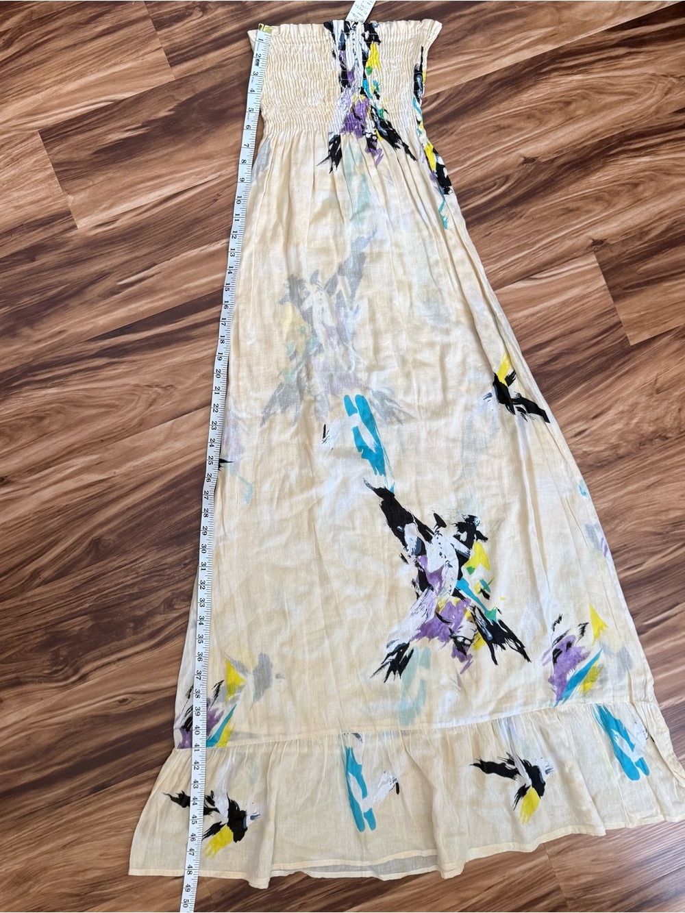 Sunlit Strapless Floral Maxi Dress in Soft Yellow - Picture 5 of 5